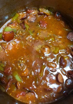 A picture of Instant Pot Jambalaya.