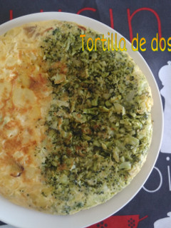 Una foto de Tortilla de dos colores