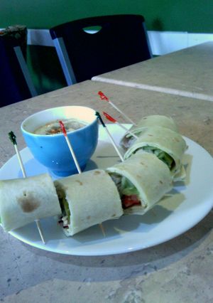 A picture of California sushi.