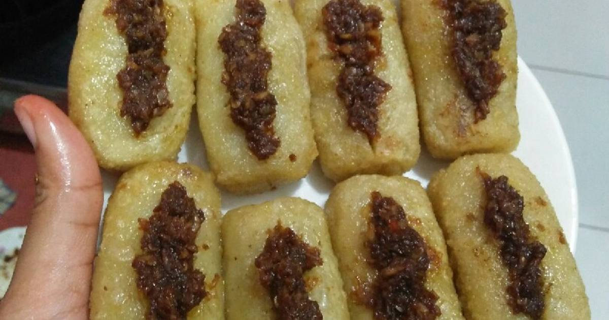 Resep Pempek Belah Isi Udang Sangrai Kecap Pedas Oleh Adra Hartina Cookpad