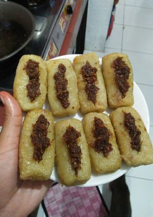 Foto resep Pempek belah isi udang sangrai kecap pedas