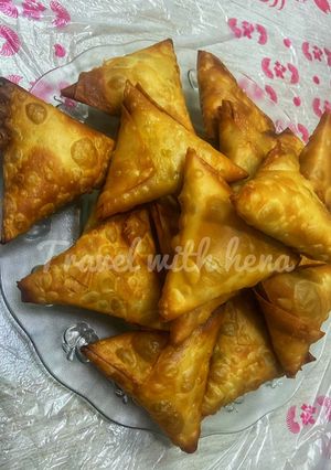 A picture of Chicken samosa.