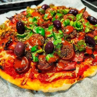 🌶️ Pizza Valentina fácil para una cena rápida ⏱️ Receta de Dos Rombos en  la Cocina- Cookpad