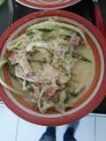 Fideos de Zapallo italiano con crema y jamón | Método grez