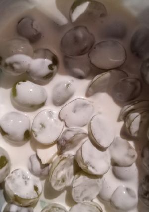 Una foto de Uvas con crema