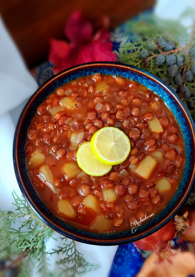 عکسی از دستور عدسی با گوشت چرخ کرده