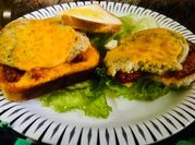 A picture of chicken ham sandwich