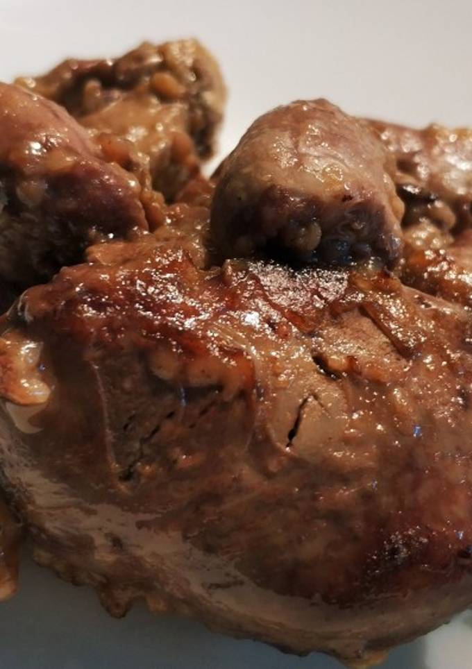 Куриная печень с сердечками