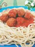 Espagueti con albóndigas mini