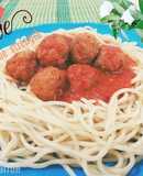 Espagueti con albóndigas mini