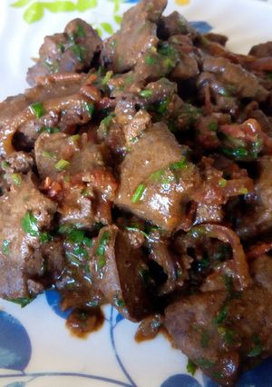 A picture of Fried liver.