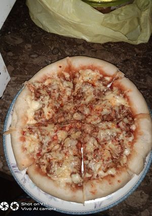 A picture of Malai boti pizza.