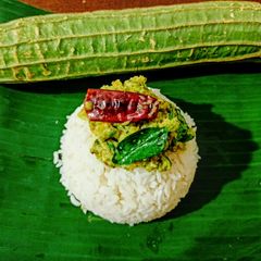 A picture of Beerakaya Thokku Pachadi or Khatti Torai Ke Chilke ki Chutney.