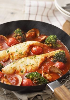 A picture of Cover and Cook for 10 Minutes! Cod with Tomato Puttanesca.