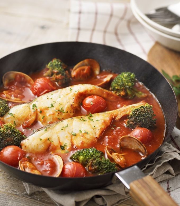 A picture of Cover and Cook for 10 Minutes! Cod with Tomato Puttanesca.
