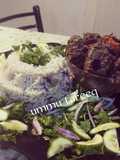 Wake da shinkafa da soyayun yanciki da salad din parsley