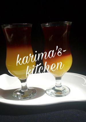 A picture of Hibiscus pineapple mocktail.