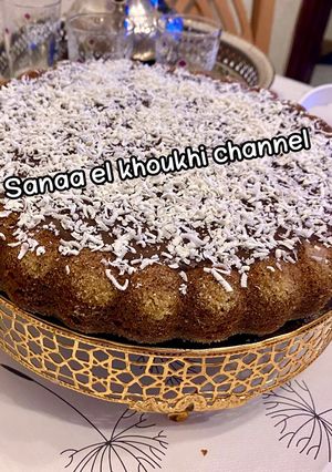 صورة لوصفة بسبوسة بالقهوة والشوكولاته على طريقة سناء الخوخي