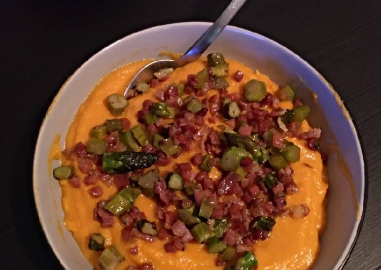 Step-by-Step Guide to Prepare Any-night-of-the-week Sweet Potato cream with ham&amp;asparagus
