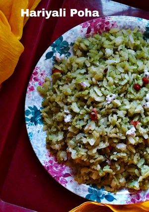 A picture of Hariyali Poha.