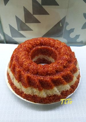 Hình của món Xôi gấc.