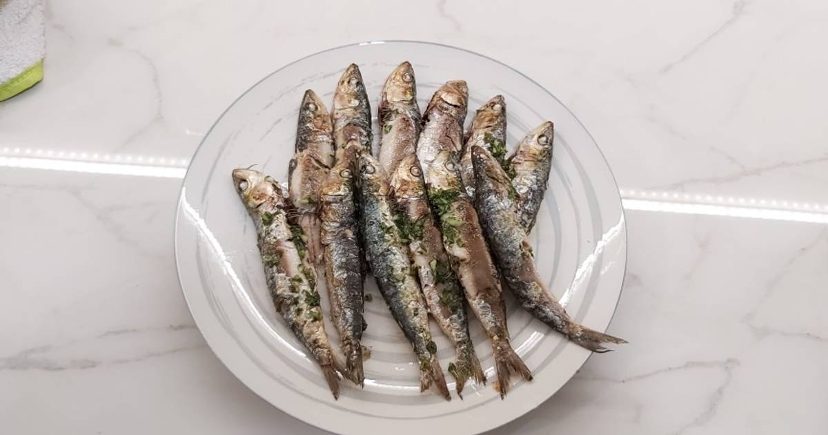 Sardinas en freidora de aire Cosori Receta de Becky- Cookpad