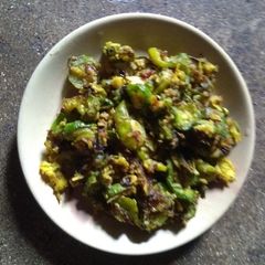 A picture of Jhinge fry(ridged gourd(Turai)fry).