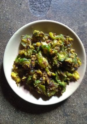 A picture of Jhinge fry(ridged gourd(Turai)fry).
