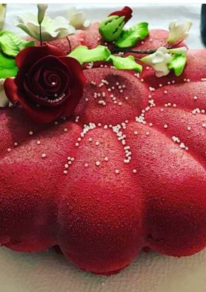 Foto di Bavarese al pistacchio mousse al cioccolato fondente