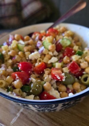 A picture of Orzo salad.