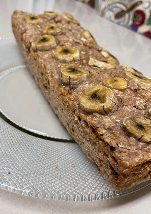 Una foto de Budín de banana integral con avena