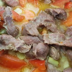 A picture of Gizzard stew.