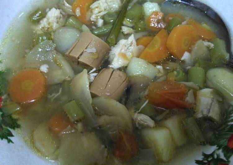 Resep Soup sosis sukses non msg Yang Menggugah Selera