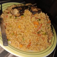 Nigerian Jollof Rice and Fish A picture of Nigerian Jollof Rice and Fish.