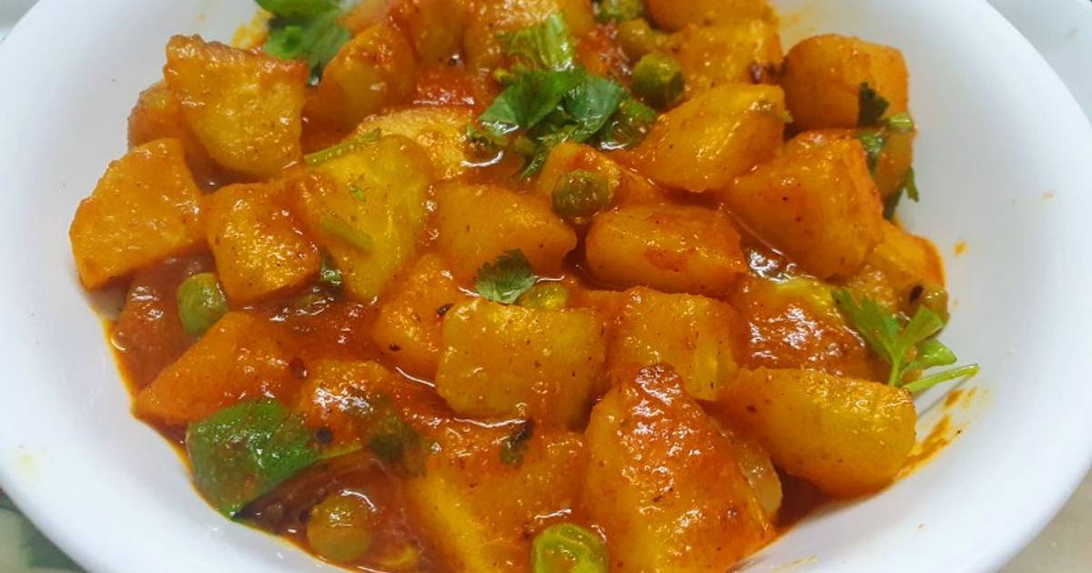 Turnip and Potato Curry with Green Peas Recipe by Kumkum Chatterjee
