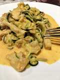 Creamy zoodles with grilled chicken