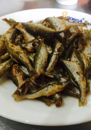 Hình của món Cá tép chiên giòn.