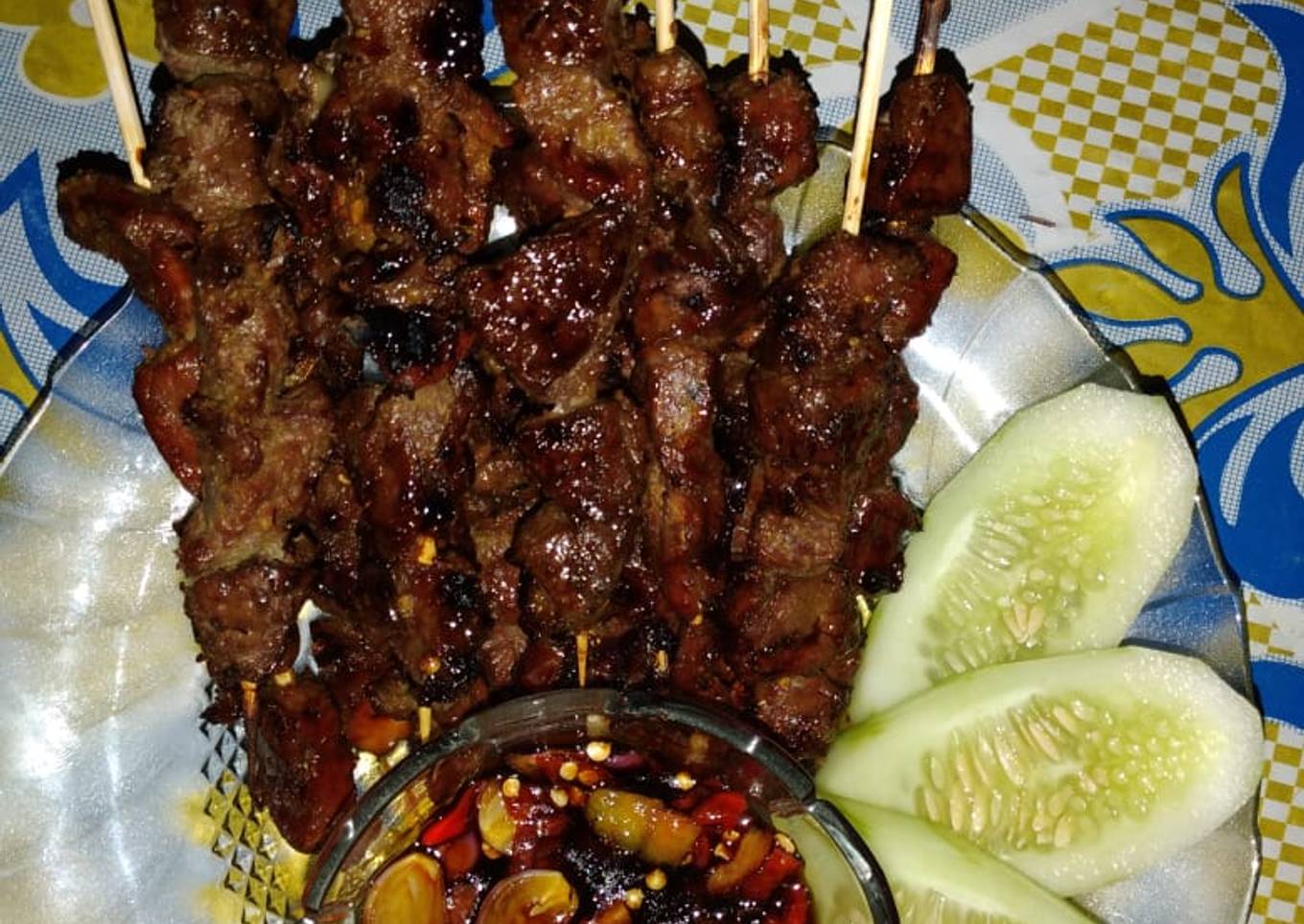 Sate sapi bumbu kecap, empuk, enak dan cepat