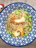 Riso basmati con edamame e gamberi