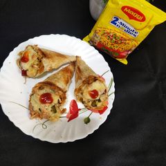 Bread Cone Maggi Cheese Pizza A picture of Bread Cone Maggi Cheese Pizza.
