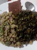 Mole A La Grace Greens With Simple Stir-Fried Green Pigeon Peas