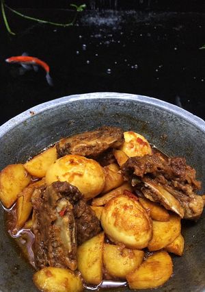 Foto resep Krengsengan Iga Sapi Telur Kentang