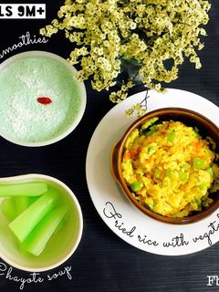 Hình của món Cơm nát rang mix rau củ.