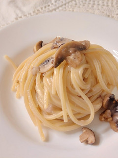 Foto di Spaghetto quadrato con crema di pecorino e funghi