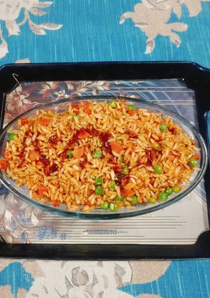A picture of Gajar Matar ki Sabji in Puffed Rice.