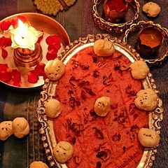 A picture of Makhana Rose Halwa.
