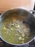 Shredded Beef with Potatoes in Green Sauce