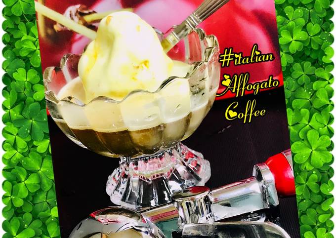 Premium Photo  Affogato coffee with ice cream on a cup