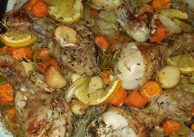 Pollo con patatas al horno