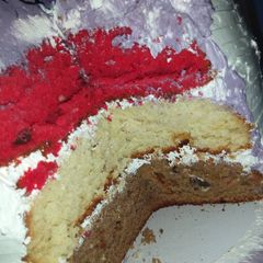 A picture of Red velvet, chocolate and normal birthday cake.